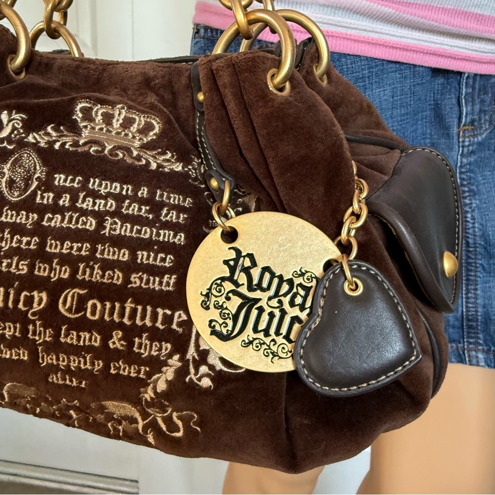 👑 Vintage Royal Juicy Couture Brown baby fluffy purse Once Upon a Time - Picture 3 of 13